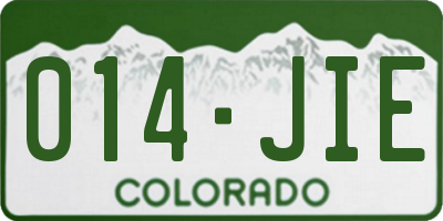 CO license plate 014JIE