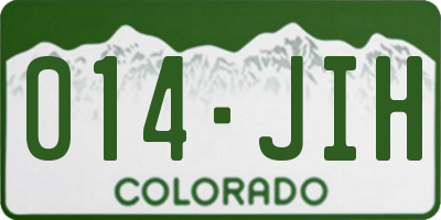 CO license plate 014JIH