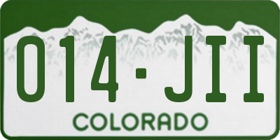CO license plate 014JII