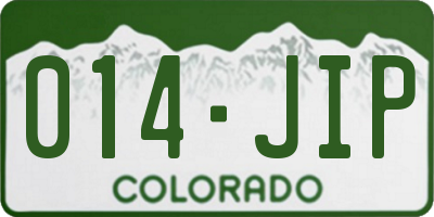 CO license plate 014JIP