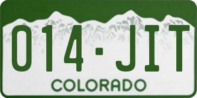 CO license plate 014JIT