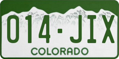 CO license plate 014JIX