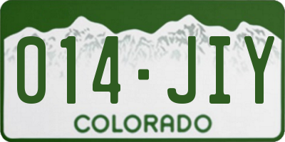 CO license plate 014JIY