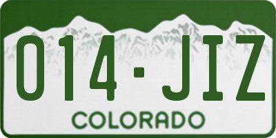 CO license plate 014JIZ