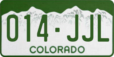 CO license plate 014JJL