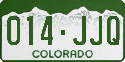 CO license plate 014JJQ