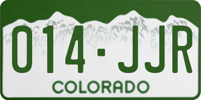CO license plate 014JJR