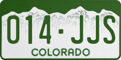 CO license plate 014JJS