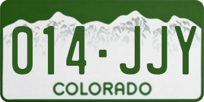 CO license plate 014JJY