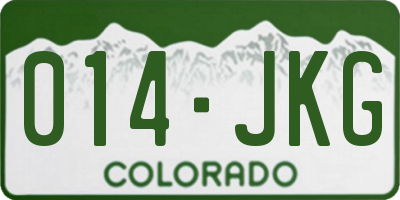 CO license plate 014JKG