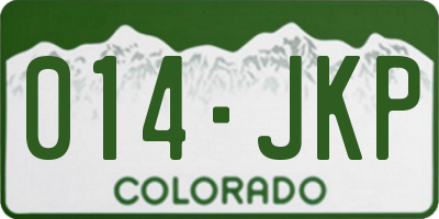 CO license plate 014JKP