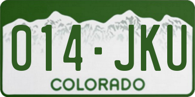 CO license plate 014JKU