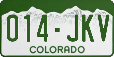 CO license plate 014JKV