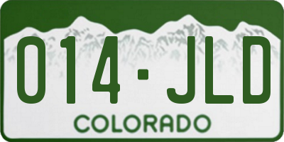 CO license plate 014JLD