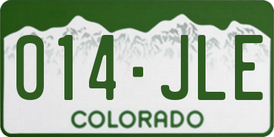 CO license plate 014JLE