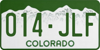 CO license plate 014JLF