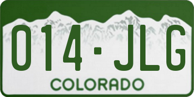 CO license plate 014JLG