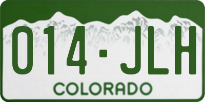CO license plate 014JLH