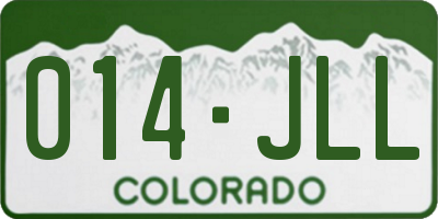 CO license plate 014JLL