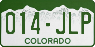 CO license plate 014JLP