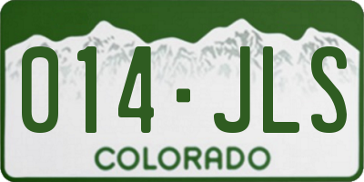 CO license plate 014JLS