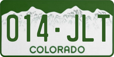 CO license plate 014JLT