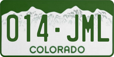 CO license plate 014JML