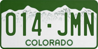 CO license plate 014JMN