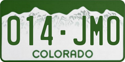 CO license plate 014JMO
