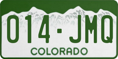 CO license plate 014JMQ