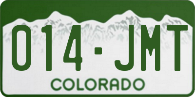 CO license plate 014JMT