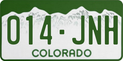 CO license plate 014JNH