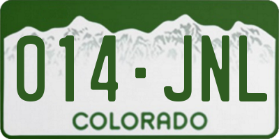 CO license plate 014JNL