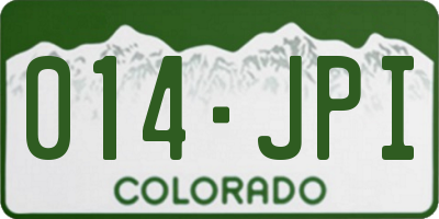 CO license plate 014JPI