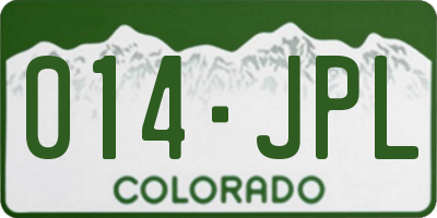 CO license plate 014JPL