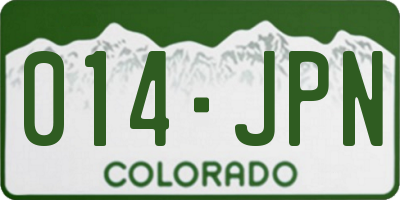 CO license plate 014JPN