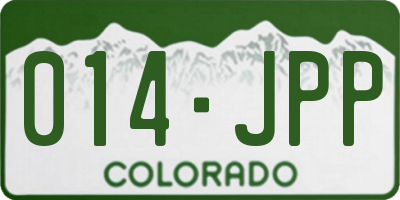CO license plate 014JPP