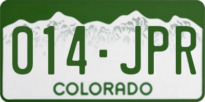 CO license plate 014JPR