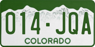 CO license plate 014JQA