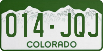 CO license plate 014JQJ