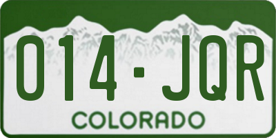 CO license plate 014JQR