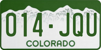 CO license plate 014JQU