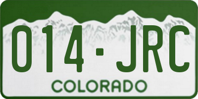 CO license plate 014JRC
