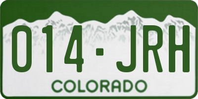 CO license plate 014JRH
