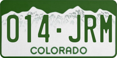 CO license plate 014JRM