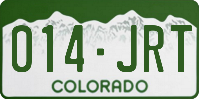 CO license plate 014JRT