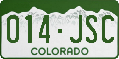 CO license plate 014JSC