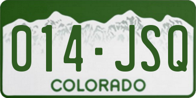 CO license plate 014JSQ