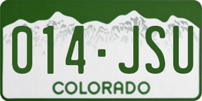 CO license plate 014JSU