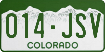 CO license plate 014JSV